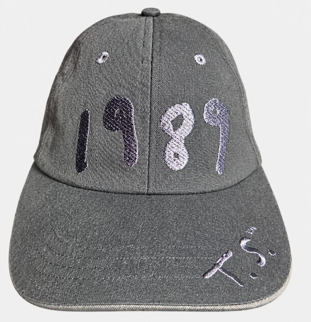 Taylor Swift 1989 T.S. Embroidered Washed Black Dad Hat Adjustable Merch Eras
